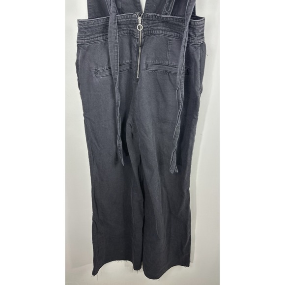 Pilcro x Anthropologie Puddle Jumpsuit Wide Leg Faded Black Raw Hem 28 Tall - Picture 16 of 16